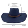 Bérets Automne Unisexe Daim Western Denim Chapeau Vintage Chevalier Top Corde Décoration Homme Femmes Style Britannique Hatband Fedoras