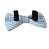 Hundkrage Fashion Collar For Dogs Blue Plaid Cute Bow Tie Leash Set Custom Name Graved Pet Gift Chihuahua Yorkies