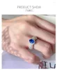 Cluster Rings 925 Sterling Silver Egg Shaped Blue Treasure Ring Set With High Carbon Diamonds Elegant Design Versatile For Women
