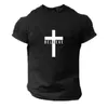 T-shirts pour hommes Mode Je crois en Dieu Croix Christian T-shirt d'impression 3D Casual Col rond Jésus T-shirts à manches courtes Tissu à séchage rapide