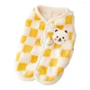 Dog Apparel Pet Clothes Fashionable Checkerboard Pattern Winter Vest Soft Plush Jacket Coat Supplies