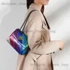 Totes Womens Pu Classic Fashion Contrast Magnetic Shoulder Rainbow Color Patchwork Bag T240220