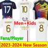 2023 Maillot Lyonnais Cherki Soccer Jerseys Fans Player Player الإصدار 23 24 Balde Benrahma Maillots de Futol Nuamah Tolisso Caqueret Football Shirt Men Men Kids Uniforms