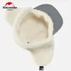 Caps NatureHike Winter Fur Flying Cap Women Men Aviator Style Piloot Trapper Hat Berber Fleece Artificial Lamb Down Cap Camping Hiking