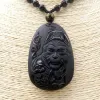 Pendants Natural Obsidian Sun WuKong Pendant Monkey Necklace Man Exquisito Jewellery Fashion Accessories HandCarved Luck Amulet Gifts