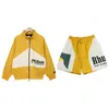 Rhude hoodie mens hoodie brev tryck långärmad mode män kvinnor tröjor hip hop rhude panel logotyp kort solnedgång färg matchning sport shorts shorts