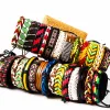 Bracelets Lot 25 pièces mélangées avec une variété de styles tendro tendance Les hommes et les femmes peuvent porter du bracelet bracelet en cuir tissé en cuir