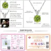 Collane LAMOON 8mm Taglio rotondo naturale Peridoto Argento sterling Semplice Collana a catena Pandent Gioielli da donna S925 LMNI057