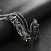 Bracelets EyeYoYo Men's Punk Retro Dragon Pendant Necklace Stainless Steel Long Necklace Hip Hop Animal Jewelry Give Best Friends Gift