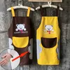 Aprons Hand towel apron waterproof stain home kitchen cooking waist Korean creative cute bear hanging neck towel apron oversleeve