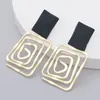 Boucles d'oreilles pendantes coréennes simples en métal, forme géométrique, goutte d'eau créative pour femmes, accessoires de bijoux de fête rétro