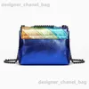 Totes Womens Pu Classic Fashion Contrast Magnetic Shoulder Rainbow Color Patchwork Bag T240220