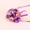 Decorative Flowers 1/3PCS Artificial Tiny Rose Buds Wrist Corsage Wedding Decor Party Prom Flower Bracelets Christmas