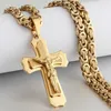Colares Pingente Religioso Crucifixo Católico Jesus Cruz Colar Para Homens Pendent Com Bíblia Byzantine Chain Jóias Presentes