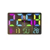 Wall Clocks Colorful Digital Clock Automatic Dimming Temperature Time Dual Alarms Hanging Electronic With RGB Night Light Remote