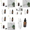 Butelki pakowania hurtowe 15 ml 30 ml butelki z zakraplaczem bursztynowego szklane butelki płynne odczynnik pojemnik na Olej Aromaterapy Aromatherapy olej eteryczny DHO2E