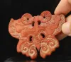 Hängen Kina Natural Jade Handcarved Staty Farterfly Pendant S