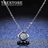 Pingentes Tbestone Olho do Diabo Oco 0.5ct Moissanite Diamante S925 Sterling Silver Clavícula Cadeia Pingente Colar Mulheres Marca Jóias