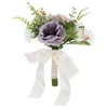 Fleurs décoratives Bouquet rétro mariée fleur artificielle pour la décoration Bouquets de mariage de mariée rustique