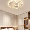 Modern Rings LED Chandeliers Lighting For Bedroom Living Room White Black Coffee Ceiling Lights Fixture Lamps AC90-260V MYY3419