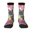 Women Socks Logo Cartoon Characters Kawaii Strumpor Spring Anti Bakteriell flickor Soft Design Running