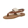 Summer Woody Flat Mules Femmes Sandales Diapositives Chaussures de créateur Toile Caoutchouc Croix-tissé Bois Sandales Designer Sandales Roman Fashion Lady chaussures Salle extérieure plage