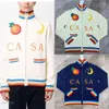 Casa Blanca Sweater Yeni Tasarımcı Sweater Coats fermuarlı hırka gevşek erkekler ve kadınlar yün örgü ceketler