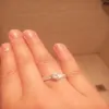 Ronde geslepen 4ct Topaz Diamonique gesimuleerde diamant 14KT wit goud gevuld GF Engagement Women Wedding Ring Sz 5-11291E