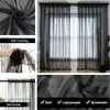 Curtain Yeahmart White/Cream/Grey Tulle Curtains for Living Room Decoration Modern Chiffon Solid Sheer Voile Kitchen Curtain