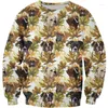 Sweats à capuche pour hommes 3D imprimé mignon chien sweat pour hommes animaux animaux motif à capuche à manches longues col rond pulls printemps automne vêtements