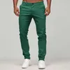 Pantalon homme taille Slim pantalon complet décontracté solide mi poche longueur mode pantalon Ropa Hombre hommes vêtements