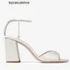 JC Jimmynessity Choo Choos Элегантные свадебные свадебные женщины Summer Saeda Sandals Block Heel с ножом на высоких каблуках.