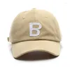 Berets Letra B Boné Bordado Esportes Ao Ar Livre Feminino Chapéu de Proteção Solar Casal Beisebol