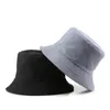 S49T brede rand hoeden emmer omkeerbare vaste kleur hoed voor mannen vrouwen zomer sunhat unisex travling vissen