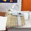 Alle handgemaakte picknick bamboe tas merk designer schoudertas vindingrijk proces in de Italiaanse koeienhuid gemaakt 20CM diagonale tas 24K gouden hardware accessoires