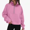 New Women Autumn Winter Solid Colors Loose Jacket Zippered Long Sleeved Hoodie Short Coat Pullover