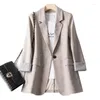 Women's Jackets 2024 Fashion Design Apricot Suit Coat Female Autumn Korean Casual Tailored Office Lady 23096