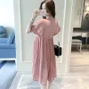 Dresses Chiffon Dresses Maternity Clothing for Pregnant Women Short Sleeve Vneck Dot Vestidos Pregnancy Dress Maternity Summer Dresses