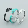 Conjunto de anéis com pulseira de leopardo de 3 cores personalizado masculino feminino banhado a cobre pulseira aberta fofa leopardo esmalte cola gotejamento pulseira hiphop rock punk acessórios joias