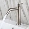 Bathroom Sink Faucets Single Cold Water Bathroom Basin Faucets Single Handle Bathroom Sink Faucets Brushed Stainless Steel Deck Mounted Washbasin Tap