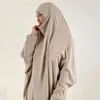 Roupas étnicas com capuz abaya mulheres muçulmanas longo khimar hijab vestido de oração jilbab 2 peça eid ramadan vestido abayas saia define roupas islâmicas