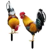 Garden Decorations 2 Pcs Decorative Inserts Outdoor Decoration Animal Chicken Yards Acrylic Stake Wood Pile