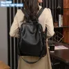 Wholesale ladies shoulder bag 3 colors simple and versatile lychee pattern handbag soft and comfortable leather backpack street trend double zipper backpacks 608