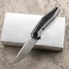 Nouvelle arrivée A0224 haut de gamme 0470 Flipper couteau pliant 20CV lame satinée TC4 alliage de titane avec poignée en fibre de carbone roulement à billes ouverture rapide EDC couteaux de dossier de poche