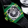 67-02 High Jump Carbon TPT Montre Homme Automatique De Luxe Ultra-mince Montre-Bracelet Saphir Cristal Vert Tonneau Designer Montres Étanche