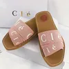 Designer -Hausschuhe Holzsandalen Stoff Canvas Letter Brand Objektträger flache Sandalen bequeme trendige modische offene Outdoor -Home Sand Slipper