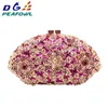 EMBRAGUE 131DG PEAFOWL Moda Diamante de lujo Mujer Bolso de noche Monederos de flores de cristal sólido Cadena Cartera de boda Embragues Bolsas 240219