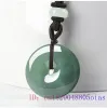 Hangers Birmese Jade Donut Hanger Gesneden Edelsteen Groene Luxe Man Natuurlijke Sieraden Ketting Echte Geschenken voor Vrouwen Smaragd Jadeïet Mannen