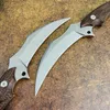 1st Ny A2237 Karambit Knife DC53 Satin Blade Full Tang Micarta Handle Fixed Blade Claw Knives Outdoor Camping Tactical Gear With Kydex