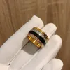 high quality luxury jewerlry party ceramic ring for women charming ring 18k gold plated wide version